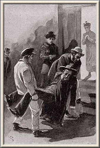 Illustration by the Czech artist Josef Friedrich in 'Dobrodružství detektiva Sherlocka Holmesa' 1906 Illustration