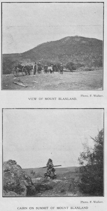 View of Mt. Blaxland and Cairn on summit of Mt. Blaxland
