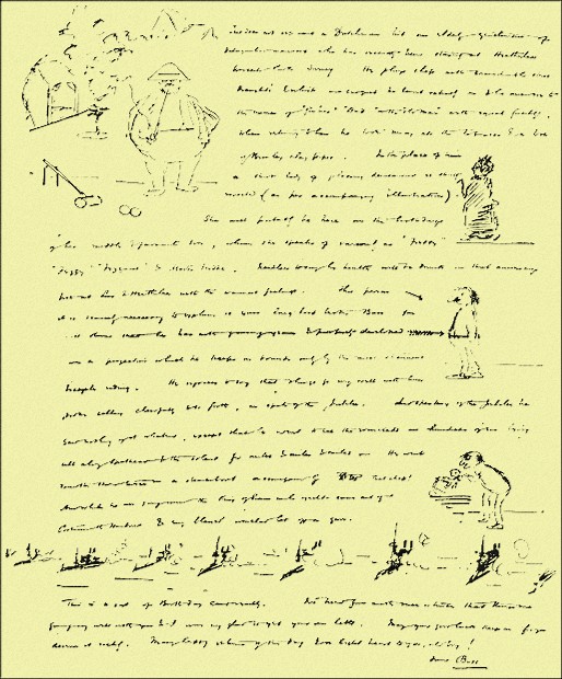 Drawing illustrating Letter: July, 1896