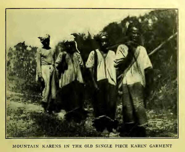 MOUNTAIN KARENS IN THE OLD SINGLE PIECE KAREN GARMENT.